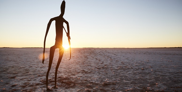 Gormley sculpture on Lake Ballard, Australia's Golden Outback, Western Australia